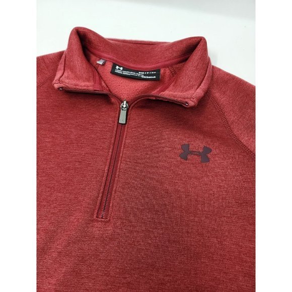 Under Armour ColdGear Storm Pullover Mens Small Loose Burgundy 1/2 Zip - Picture 14 of 14